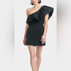 Sachin & Babi Anthropologie $395 NWT Black One Shoulder Mini Garcelle Dress - 8
